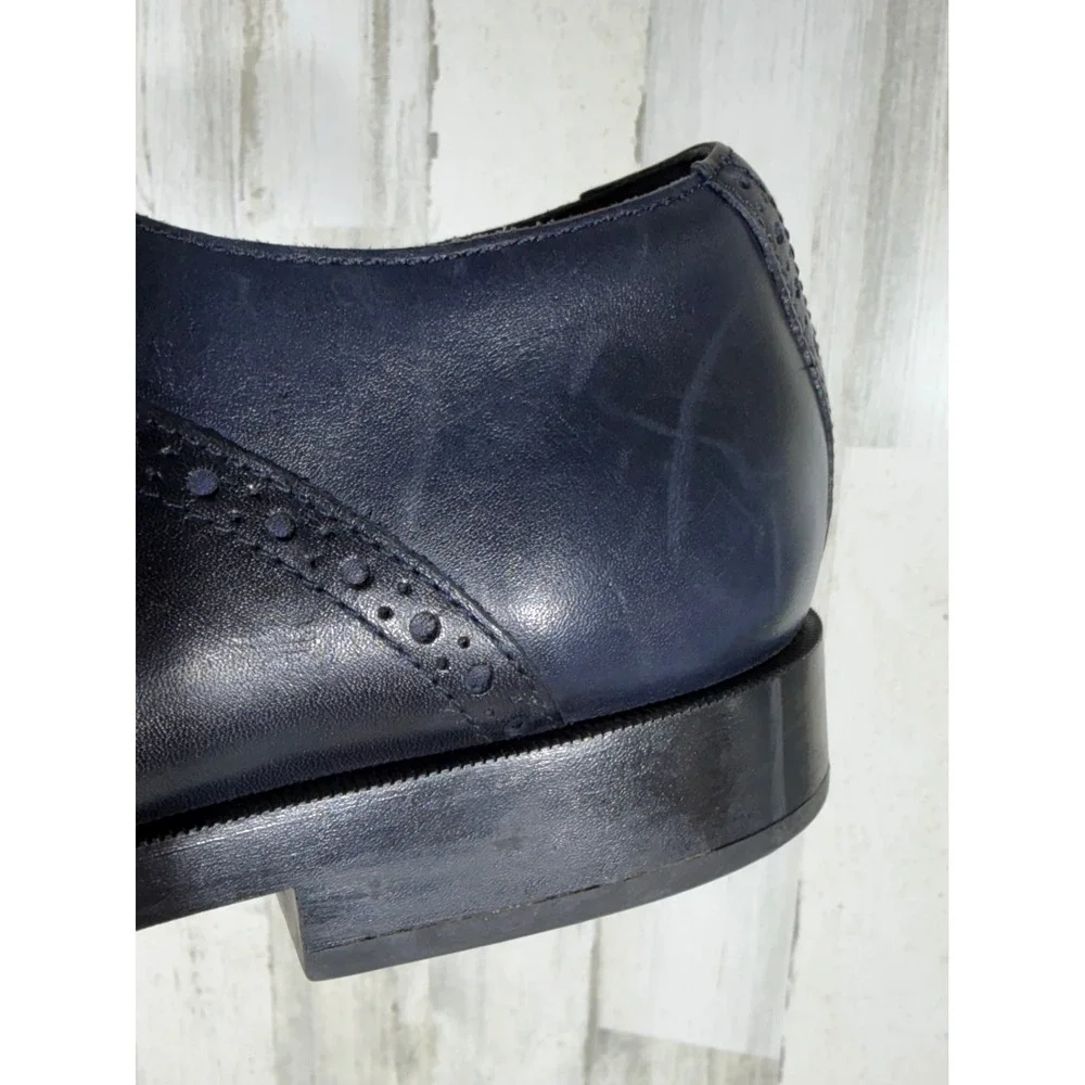Cole Haan Grand OS Oxford 11 M Navy‎ Blue Leather Lace Up Dress Shoes READ